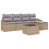 Ensemble de Canapés avec coussin 6 pcs Beige polyrotin 518619518619