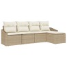 Ensemble de Canapés avec coussin 5 pcs Beige polyrotin 518620518620