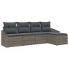 Ensemble de Canapés avec coussin 5 pcs Gris polyrotin 518621518621