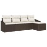 Ensemble de Canapés avec coussin 5 pcs Marron polyrotin 518623518623