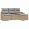 Ensemble de Canapés avec coussin 4 pcs Beige polyrotin 518625518625
