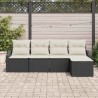 Ensemble de Canapés avec coussin 5 pcs Noir polyrotin 518629518629