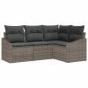 Ensemble de Canapés avec coussin 4 pcs Gris polyrotin 518631518631