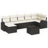 Ensemble de canapé de jardin avec coussin 8 pcs Noir Poly rotin 518633518633