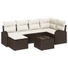 Ensemble de canapé de jardin 7 pcs Marron polyrotin 518634518634