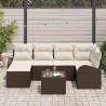 Ensemble de canapé de jardin 7 pcs Marron polyrotin 518634518634