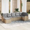 Ensemble de canapé de jardin 7 pcs Beige Poly rotin 518637518637