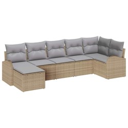 Ensemble de canapé de jardin 7 pcs Beige Poly rotin 518637518637