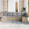 Ensemble de canapé de jardin 7 pcs Beige Poly rotin 518637518637