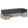 Ensemble de canapé de jardin 7 pcs Gris clair Poly Rattan 518638518638
