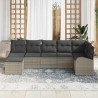 Ensemble de canapé de jardin 7 pcs Gris clair Poly Rattan 518638518638