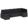 Ensemble de canapé de jardin avec coussin 7 pcs Noir Poly rotin 518639518639
