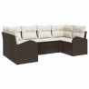Ensemble de canapé de jardin 6 pcs Marron Poly Rattan 518641518641