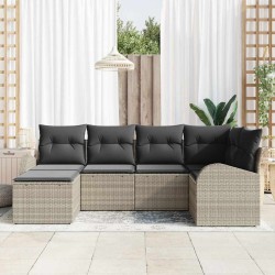 Ensemble de canapé de jardin Gris clair polyrotin 518642518642