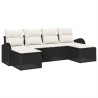 Ensemble de canapé de jardin 6 pcs Noir Poly Rattan 518643518643