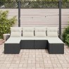Ensemble de canapé de jardin 6 pcs Noir Poly Rattan 518643518643