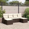 Ensemble de canapé de jardin 6 pcs Marron Poly Rattan 518644518644