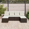 Ensemble de canapé de jardin 6 pcs Marron Poly Rattan 518644518644