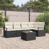 Ensemble de Canapés avec coussin 6 pcs Noir polyrotin 518645518645
