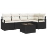 Ensemble de Canapés avec coussin 6 pcs Noir polyrotin 518645518645