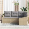 Ensemble de Canapés avec coussin 4 pcs Beige polyrotin 518646518646