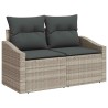 Ensemble de Canapés avec coussin 4 pcs Gris clair polyrotin 518648518648
