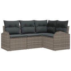 Ensemble de canapé de jardin Gris polyrotin 518650518650