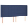  Tête de lit avec oreilles Bleu 183x16x118/128 cm Tissu 