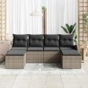 Ensemble de canapé de jardin 6 pcs Gris Poly Rattan 518651518651