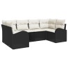 Ensemble de canapé de jardin 6 pcs Noir Poly Rattan 518652518652