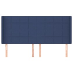  Tête de lit avec oreilles Bleu 183x16x118/128 cm Tissu 