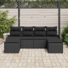 Ensemble de canapé de jardin 6 pcs Noir Poly Rattan 518653518653