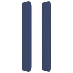  Tête de lit avec oreilles Bleu 183x16x118/128 cm Tissu 