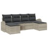 Ensemble de canapé de jardin 6 pcs Gris clair Poly Rattan 518654518654