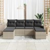 Ensemble de canapé de jardin 6 pcs Gris clair Poly Rattan 518654518654