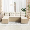 Ensemble de canapé de jardin 6 pcs Beige Poly Rattan 518655518655