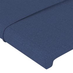  Tête de lit avec oreilles Bleu 183x16x118/128 cm Tissu 
