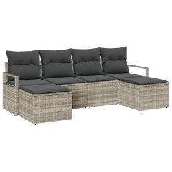 Ensemble de Canapés 6 pcs Gris clair polyrotin 518657518657