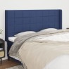 Tête de lit avec oreilles Bleu 183x16x118/128 cm Tissu 
