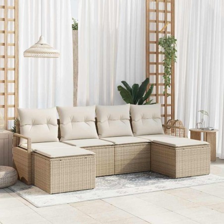Ensemble de Canapés 6 pcs Beige polyrotin 518658518658