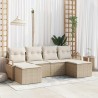 Ensemble de Canapés 6 pcs Beige polyrotin 518658518658