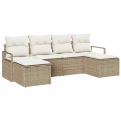 Ensemble de Canapés 6 pcs Beige polyrotin 518658518658