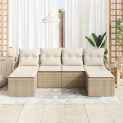 Ensemble de Canapés 6 pcs Beige polyrotin 518658518658