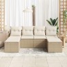 Ensemble de Canapés 6 pcs Beige polyrotin 518658518658