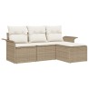 Ensemble de Canapés avec coussin 4 pcs Beige polyrotin 518659518659