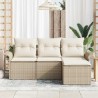 Ensemble de Canapés avec coussin 4 pcs Beige polyrotin 518659518659