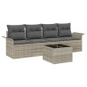 Ensemble de Canapés avec coussin 5 pcs Gris clair polyrotin 518661518661