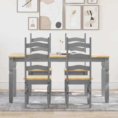 Ensemble à manger PANAMA 5 pcs gris bois de pin massif 518662518662
