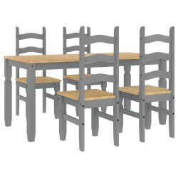 Ensemble à manger PANAMA 5 pcs gris bois de pin massif 518662518662