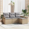 Ensemble de Canapés avec coussin 4 pcs Beige polyrotin 518664518664